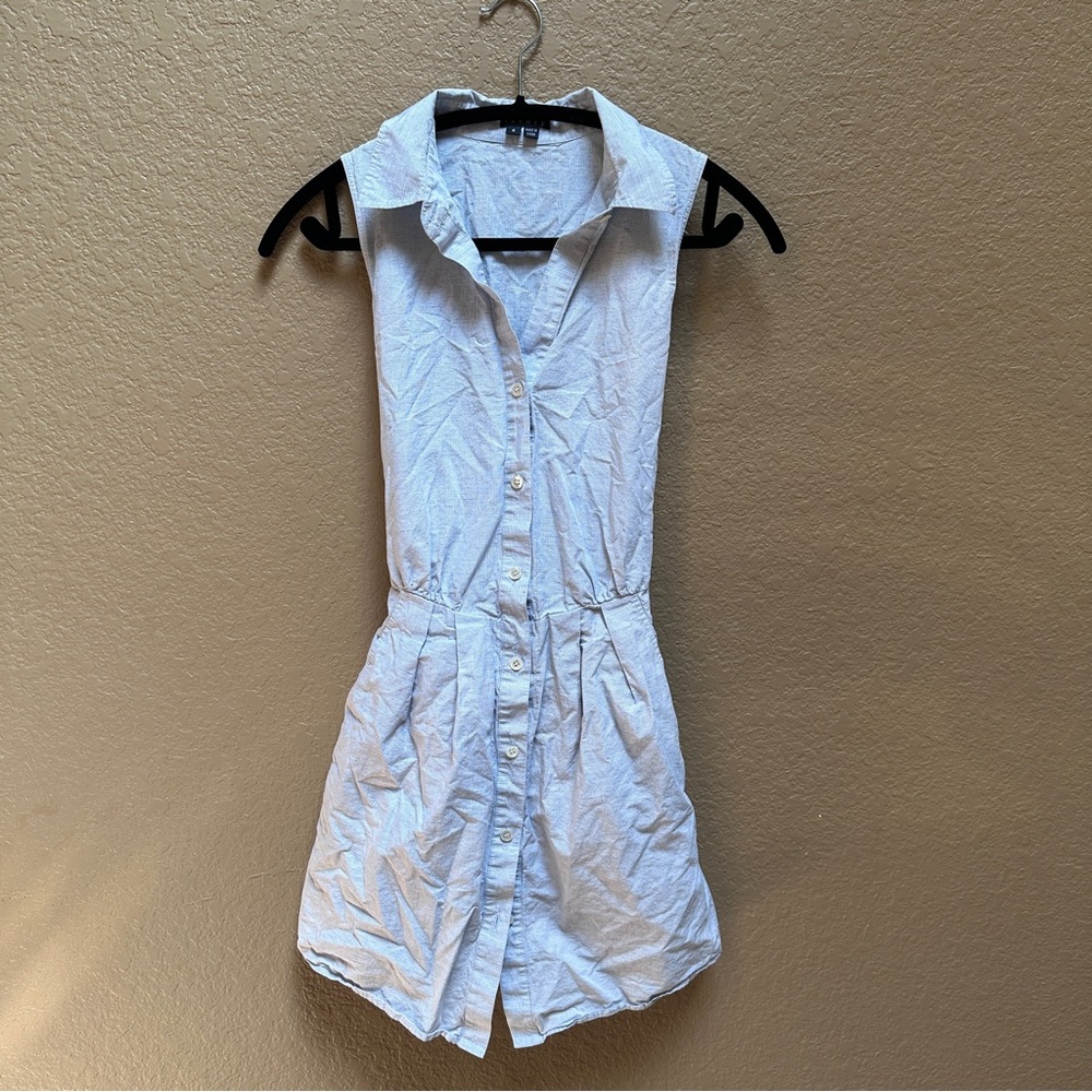 Theory Sleeveless Button-Front Dress | Size 4 | Belted Waist